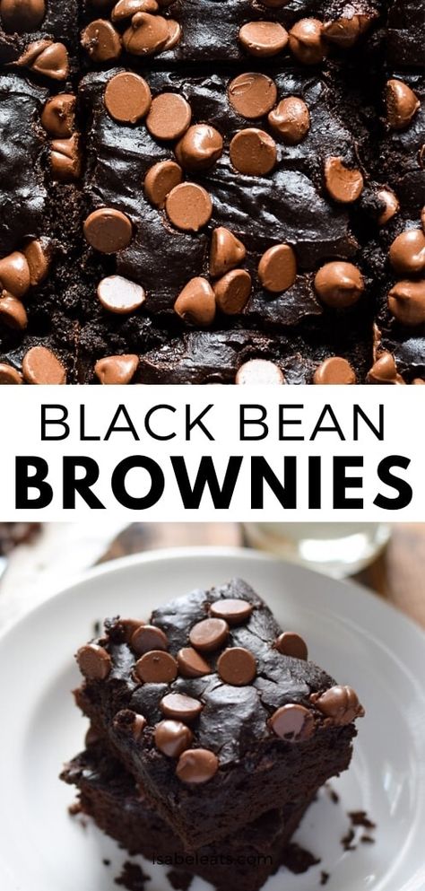 These Black Bean Brownies are easy to make, fudgy, healthy and completely flourless. All you need is a can of black beans and a blender! They're also gluten free. #brownies #chocolate #dessert #healthy Hot Fudge Cake, Hot Chocolate Fudge, Avocado Brownies, Black Bean Brownies, Bean Brownies, Mexican Dessert Recipes, Healthy Brownies, Slow Cooker Desserts, Gluten Free Brownies