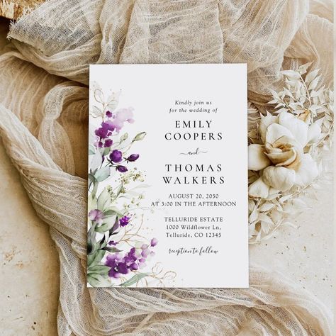 wedding invitation template Lavender Engagement Party, Lavender Engagement, Purple Flowers Wedding, Lavender Wedding Invitations, Elegant Engagement Party, Lavender Watercolor, Purple Wedding Flowers, Sage Green Wedding, Greenery Wedding Invitations