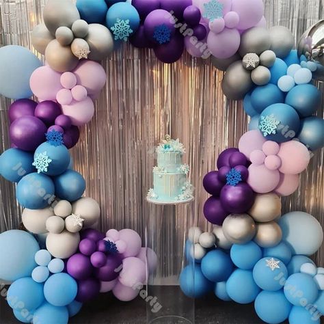 146pcs Matte Blue Pastel Pink Chrome Purple Champagne 4D - Etsy Australia Chrome Purple, Balloon Cars, Crystal Party, Girls Birthday Party Decorations, Decoration Background, Purple Balloons, Pink Chrome, Gender Reveals, Diy Balloon