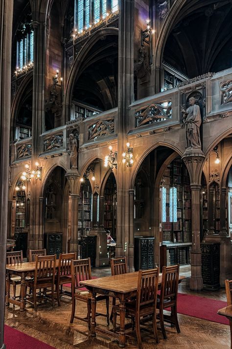 Inside The John Rylands Library in Manchester John Rylands Library, Manchester Library, Visit Manchester, Neo Gothic, Gothic Buildings, University Of Manchester, Book Covers, Great Britain, In The Middle