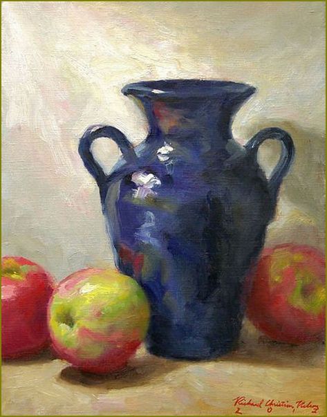 La saison des pommes par les peintres - Richard Christian Nelson - nature morte aux pommes Apple Painting, Oil Painting Nature, Oil Pastel Art, Life Paintings, Drawing Simple, Still Life Oil Painting, Fruit Painting, 수채화 그림, Daily Painting