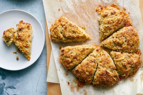 Gruyère and Black Pepper Scones Recipe - NYT Cooking Make Ahead Gravy, Savoury Scones, Cheese Melt, Parker House Rolls, Cozy Breakfast, Crispy Cheese, Scones Recipe, Flaky Salt, Bake Cheesecake