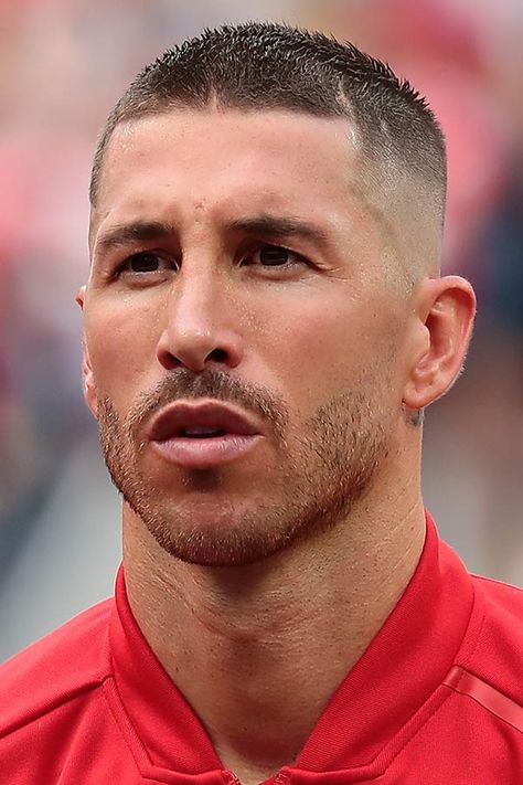 Sergio Ramos Haircut – World Cup #sergioramos Each and every Sergio Ramos haircut deserves a great deal of attention, starting from his 2016 long undercut slick back, capturing the 2017 angular quiff with shaved sides and taper fade and landing in 2018 World Cup and short buzz cut. As a matter of fact, football players hairstyles are a great source of inspiration. See for yourself!  #menshaircuts #menshairstyles Sergio Ramos Hairstyle, Ramos Haircut, Long Undercut, Mid Fade Haircut, Short Fade Haircut, Hair Cuts 2017, Taper Fade Haircut, Haircut Pictures, Taper Fade