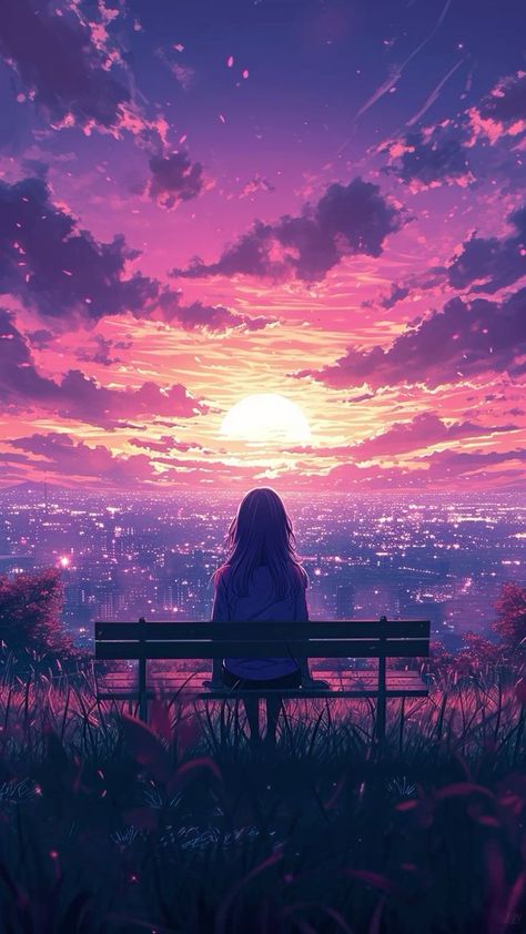 Anime Sunset Wallpaper, Famous Wallpaper, Cat Phone Wallpaper, Dreamy Artwork, Cool Wallpapers Art, Beautiful Landscape Wallpaper, 판타지 아트, Cool Anime Pictures, Pretty Wallpapers Backgrounds