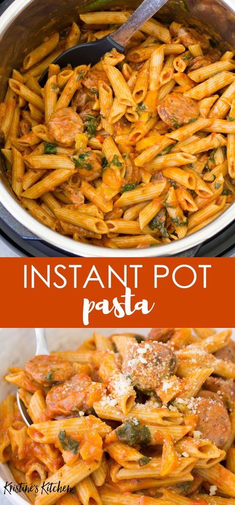 Easy Instant Pot Pasta, Pasta Italian Sausage, Pressure Cooker Pasta, Instant Pot Pasta, Penne Pasta Recipes, Sausage Pasta Recipes, Pasta With Sausage, Instant Pot Pasta Recipe, Pot Recipes Healthy