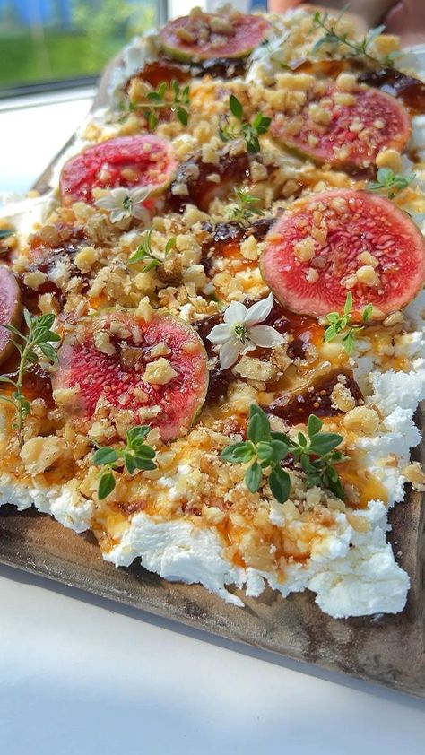 Pin on Appetizers Casual Outdoor Dinner Outfit, Goat Cheese Platter Ideas, Fig Butter Board Ideas, Fig Cheese Board, Goat Cheese Boards, Soft Cheese Board, Whipped Cheese Board, Whipped Goat Cheese Board, Creamy Cheese Board