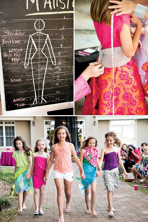 Girls Fashion Party (Creative Outfits & Runway Fun!) // Hostess with the Mostess® Project Runway Party, Outfits Runway, Fashion Birthday Party, Model Party, Fashion Show Party, Fashion Birthday, Creative Outfits, Birthday Fashion, 10th Birthday Parties