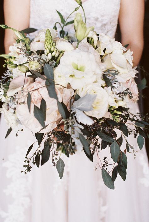 Bridal Bouquet | Photos: Britt Rene Photography | Floral: Bloomsters Small Church Wedding, White And Green Wedding Bouquet, Small Church Weddings, Church Wedding Dress, Catholic Wedding Ceremony, Green Wedding Bouquet, Church Wedding Flowers, Winnipeg Wedding, Catholic Wedding