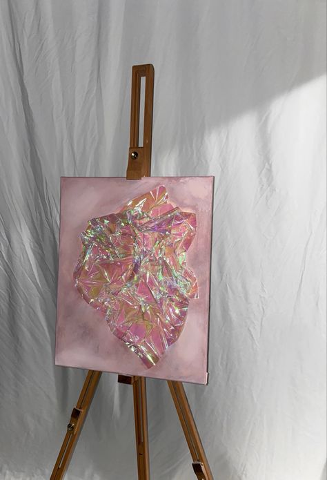 Pink Textured Art, Pink Aesthetic Painting Ideas, Soft Pink Art, Artists Block, Modern Art Diy, Painting On Canvas For Beginners, Preppy Art, Fall Canvas Painting, Easy Flower Painting