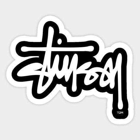 Stussy Stickers Printable, Black Laptop Stickers Ideas, Custom Stickers Design, Stickers For Laptop Ideas, Stussy Logo Design, Clothing Brand Stickers, Brand Stickers Logo, Stussy Sticker, Car Stickers Aesthetic