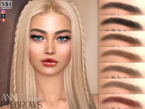 Sims 4 Loft, Around The Sims 4, Sims 4 Cc Eyes, Makeup Cc, Thick Brows, Sims 4 Cc Makeup, Sims 4 Cc Skin, Sims 4 Gameplay, Natural Brows