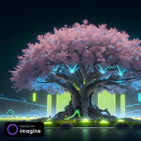 A futuristic Tree Colourfull Futuristic Tree, Cyberpunk, Mood Board, Concept Art, Sci Fi, Dream House, Drama, Created By, Quick Saves