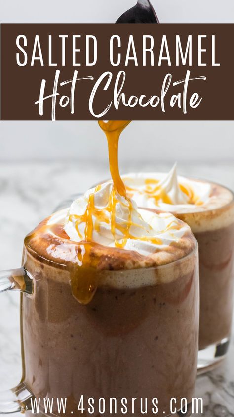 Salted Caramel Hot Chocolate Recipe, Caramel Crockpot, Caramel Hot Chocolate Recipe, Caramel Sauce Condensed Milk, Caramel Hot Chocolate, Creamy Hot Chocolate, Salted Caramel Hot Chocolate, Crockpot Hot Chocolate, Recipes Authentic