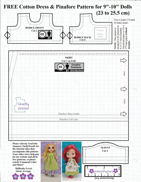 Sew a cotton dress for Strawberry Shortcake with today’s free PDF sewing patterns #instaSewing #DollClothes – Free Doll Clothes Patterns Project Mc Square, Free Doll Clothes Patterns, Rainbow High Dolls, Free Printable Sewing Patterns, Pinafore Pattern, High Clothes, Barbie Sisters, Doll Clothes Patterns Free, Strawberry Shortcake Doll