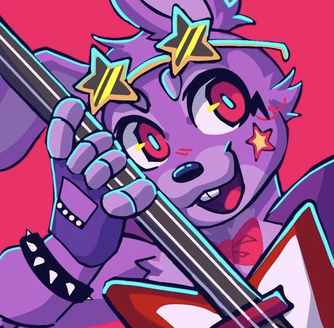 Glamrock bonnie is adorable 🥲❤️ Glamrock Bonnie, Aesthetic Blue, I Hope, Guitar, Blue