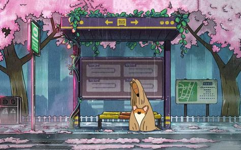 Doggie Corgi, Youtube Wallpaper, Corgi Wallpaper, Corgi Gif, Studio Ghibli Fanart, Wallpaper Engine, Pixel Art Background, Art Mignon, Ghibli Art