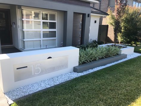 Contemporary Mailboxes Brick, Contemporary Curbside Mailbox, Front Fence, Front Landscaping, Inside Outside, Front Yard Landscaping Design, Letter Box, Front Yard Landscaping, Curb Appeal