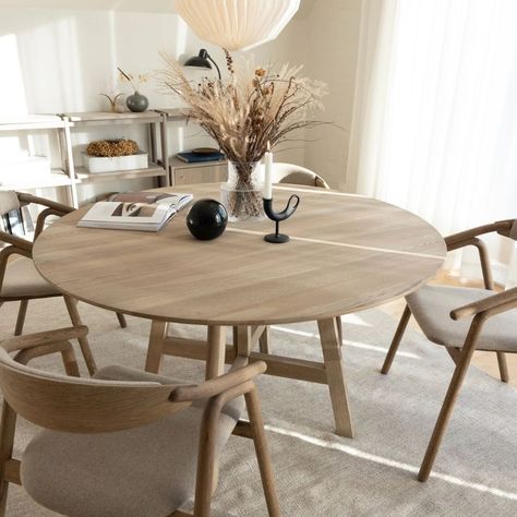 [CommissionsEarned] The Optic Wooden Round Dining Table Has A Simple And Understated Design, With An Edge. Clean Lines In A Modern Format Create A Timeless Classic. With Its Refined Details, The Optic Dining Table Will Bring A Warm Atmosphere To Your Home. Kristensen Kristensen Optic Solid Wood Round Dining Table Specification: Dimensions: 110Cm (Diameter) X 74(H)Cm 120Cm (Diameter) X 74(H)Cm 130Cm (Diameter)) X 74(H)Cm 140Cm (Diameter) X 74(H)Cm Top Thickness - #modernrounddiningroomtable Scandinavian Round Dining Table, Dining Table Circle, Modern Round Dining Room Table, Wooden Round Dining Table, Modern Round Dining Room, Wood Round Dining Table, Coastal Luxe, Room Minimal, Round Wooden Dining Table