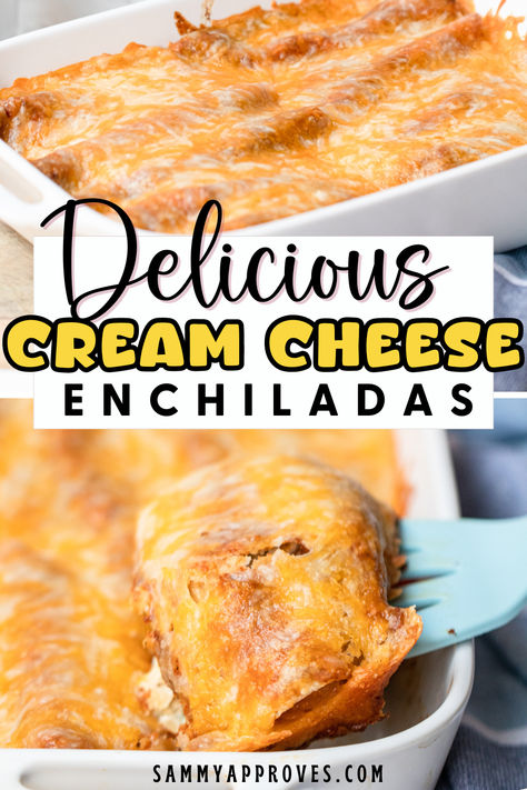 🌮 Spice up your summer dinner routine with these creamy and dreamy cream cheese enchiladas! 😍🔥 They're quick to make, packed with flavor, and guaranteed to satisfy those Mexican food cravings. 🤤🔥 Try this easy recipe tonight and impress your taste buds! 👌🌶️ Beef Enchiladas With Cream Cheese, Easy Travel Food, Cheese Enchilada Recipe, Cream Cheese Enchiladas, Hispanic Dishes, Cheesy Enchiladas, Cheese Enchiladas, Favorite Recipes Dinner, Easy Cream