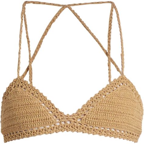 This has such a cool detail with the straps on the back. SHE MADE ME Essential crochet bikini top #afflink Simple Crochet Top, Crochet Swimsuit Top, Crochet Top Free Pattern, Boho Crochet Top, Strappy Swimsuit, Crochet Swimsuit, Bikinis Crochet, She Made Me, Crochet Boho Top