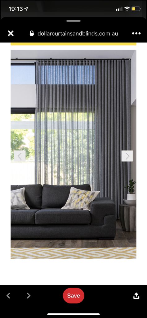 Dark Gray Curtains Living Room, S Wave Curtains, Grey Curtains Living Room, Dark Grey Curtains, Grey Sofa Set, Sheers Curtains Living Room, Drapery Ideas, Curtains Living Room Modern, Wave Curtains