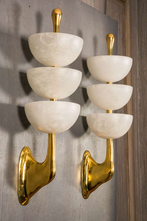 Huge Lamp, Wall Sconces Living Room, Art Deco Wall Lights, Sconces Living Room, Bronze Sconces, Wall Scones, Metal Bowl, Mid Century Wall, Modern Wall Lights