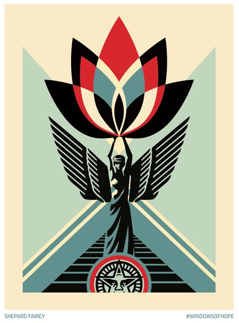 Obey Poster, Shepard Fairey Art, Obey Giant, Shepard Fairey Obey, Window Poster, Propaganda Art, Angel Print, Shepard Fairey, Toned Paper