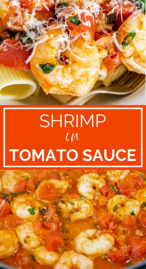 Shrimp Dinners Easy, Shrimp Tomato Pasta, Shrimp In Tomato Sauce, Great Pasta Recipes, Shrimp Dinners, Red Sauce Pasta Recipe, Pasta Sauce Recipes Tomato, Weeknight Dinner Ideas, Gf Pasta