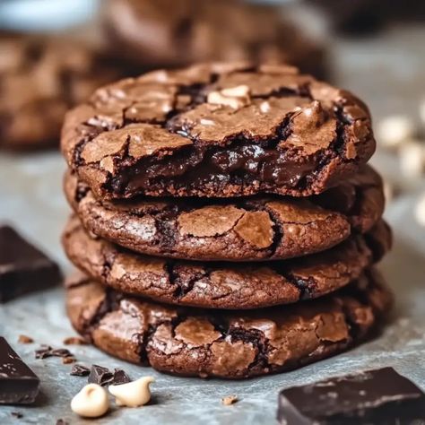 Chocolate Brownie Cookies combine - Simply Recipes - Fewer Worries, More Delight Fudge Brownie Cookies, Chocolate Brownie Cookie, Soft Chewy Cookies, Brownie Mix Cookies, Cookie Dough Brownies, Chocolate Brownie Cookies, Cookie Brownie Recipe, Chewy Cookies, Cookies Brownies