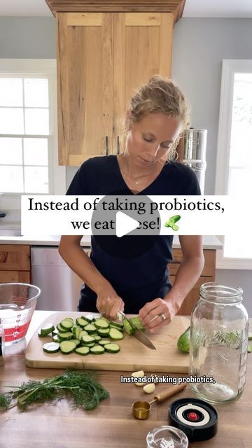 - Hilary - on Instagram: "Probiotic Pickles 🥒 
.
Did you know cucumbers can be turned into a probiotic rich powerhouse?! Oh my goodness, These make my mouth water just thinking about them 😂 they’re SO good! 
.
I don’t buy pickles from the store, I only ever make these because I know how good they are for my family to eat. Plus I can make enough of them from my bumper crop in the garden over the summer to last me several months into winter!
.
Fermentation is a natural, age old way to preserve food. As if flavor wasn’t already delicious, the best benefit to these are gaining natures own probiotics. 
.
This video shows how easy these probiotic rich pickles are to make. But if you’re nervous to try and have more questions, I have a super easy step by step guide and recipe on how to make thes Probiotic Pickles, Gardening Cucumbers, Freezing Veggies, Cucumber Canning, Fermented Veggies, Fermented Pickles, Thinking About Them, Preserve Food, Salad Dishes