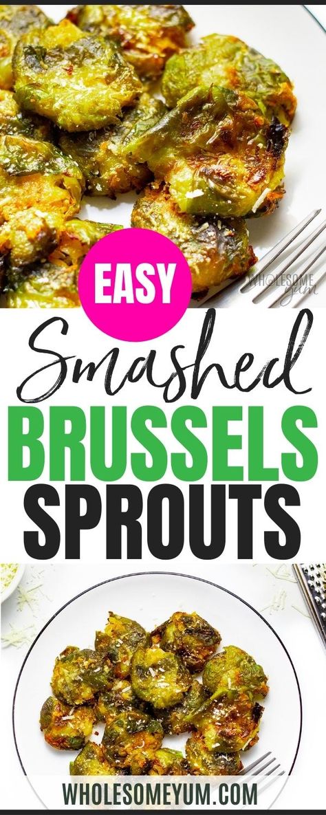 Smashed Brussel Sprouts, Smashed Brussels Sprouts, Brussel Sprouts Recipes Easy, Keto Veggies, Keto Vegetables, Crispy Brussel Sprouts, Carb Sides, Mary Berg, Brussel Sprout Recipes Roasted