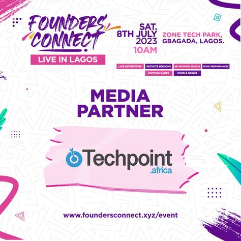 Flyer design for sponsors Techpoint Africa Sponsor Social Media Post, Sponsor Poster Design, Sponsorship Poster Design, Sponsorship Flyer Design, Sponsorship Flyer, Media Infographic, Instagram Promotion, Event Poster Design, Church Graphic Design