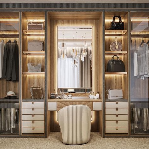 Walk In Dresser, Luxury Closet Women, Walk In Closet Design Luxury, Azuma House, Modern Closet Designs, Dressing Room Closet, Dream Closet Design, Walk In Closet Design, Closet Design Layout