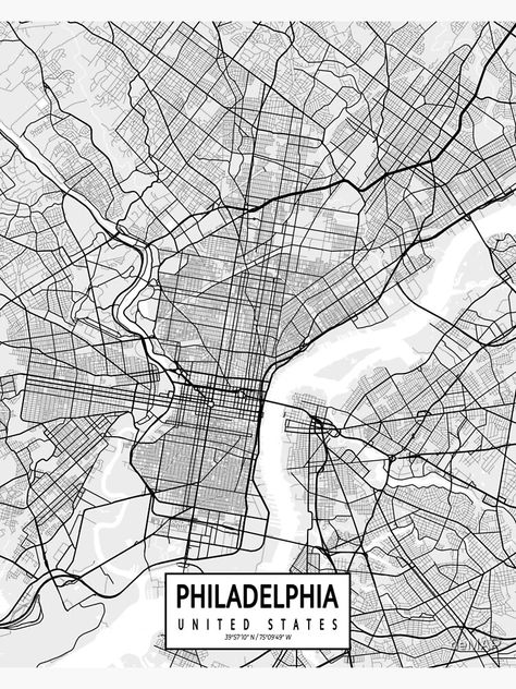 Map Of The Usa, Philadelphia Map, Philadelphia City, Usa Map, Map Wall Art, City Maps, City Map, Sale Poster, Philadelphia