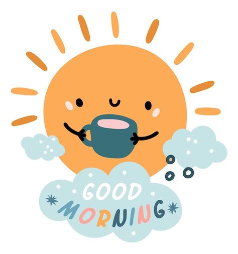 Good Morning Kawaii, Good Morning Gif Funny, Good Morning Gif Images, Cute Good Morning Gif, Morning Clouds, Xmas Images, Coffee Quotes Morning, Hot Cup Of Coffee, Special Good Morning