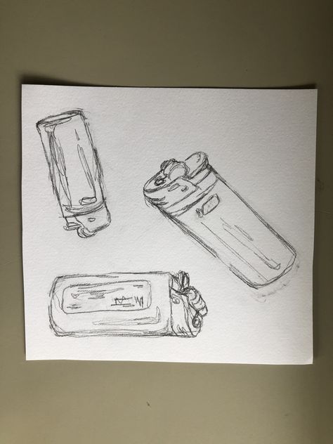 Lighter Drawing Realism, Drawings Of Lighters, Biro Sketches Simple, Ciggerette Aesthetic Drawing, Box Of Ciggarates Drawing, Lighters Drawing, Drawing Of A Lighter, A Lighter Drawing, Realistic Doodles