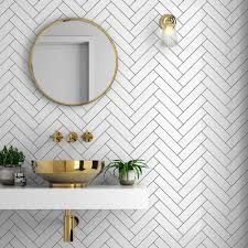 White Herringbone Tile, Modular Tile, Subway Tiles Bathroom, Lata Vintage, Metro Tiles, Kitchen Wall Colors, Herringbone Tile, Boho Bathroom, Hexagon Tiles