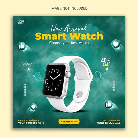 Premium PSD | Smart watch social media post. Smart Watch Social Media Post, Watch Social Media Post, Skin Quotes, Coffee Poster Design, Beauty Skin Quotes, Media Branding, Creative Advertising Design, Coffee Poster, Happy Teachers Day