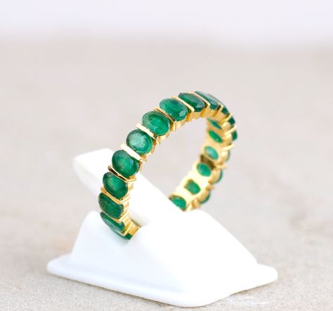 Excited to share the latest addition to my #etsy shop: 18KT Yellow Gold 6.95 CT Natural Vibrant Zambian Emerald 2.52 carats Eternity Ring, Handmade https://etsy.me/2OoRnCu #green #no #emerald #yellow #unisexadults #yes #gold #artnouveau #emeraldring Handmade Jewel, Zambian Emerald, Textured Ring, Colombian Emeralds, Diamonds And Gold, Ring Handmade, Diamond Earrings Studs, Diamond Studs, Eternity Ring