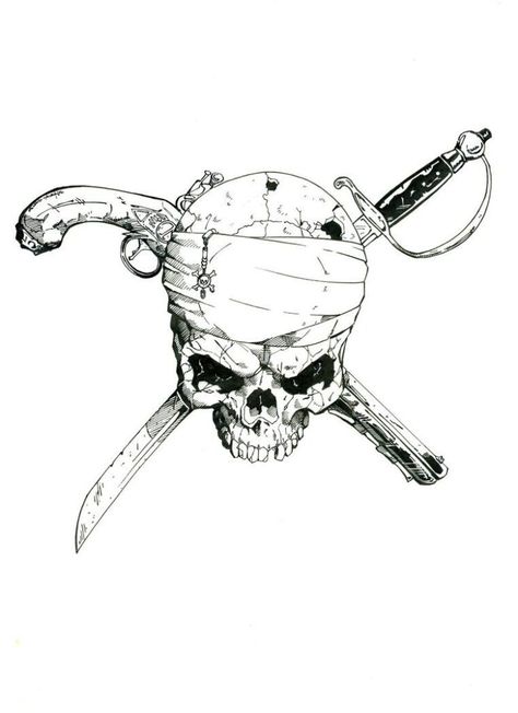 235 Remarkable Pirate Tattoos Ideas For Men and Women (2023) - TattoosBoyGirl Vintage Pirate Tattoo, Pirate Flag Tattoo, Pirate Tattoos, Pirate Skull Tattoos, Tattoos Ideas For Men, Pirate Ship Tattoos, Indian Skull Tattoos, Pirate Tattoo, Pirate Art