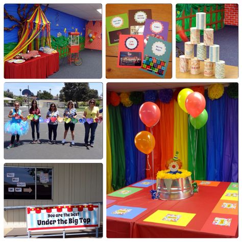 Carnival or circus theme teacher appreciation. Lunch, popcorn and snacks, games with prizes! Appreciation Themes, Cafeteria Decor, Teacher Appreciation Lunch, Teacher Appreciation Ideas, Popcorn Theme, Teacher Appreciation Themes, Customer Appreciation Day, Teacher Party, Pta Ideas