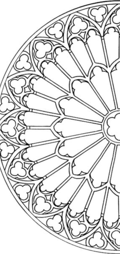 Mandala Outline Design, Gate Tattoo Design, Rose Window Tattoo Design, Gothic Windows Tattoo, Broom Tattoo, Cathedral Tattoo, Window Shapes, Stained Glass Tattoo, Free Adult Coloring Printables