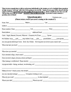 high school reunion questionnaire | Posted by Lisa Dragoo at 7:45 PM Class Reunion Questionnaire, Class Reunion Planning, 40th Reunion, 50th Class Reunion Ideas, High School Class Reunion, Class Reunion Decorations, Peace Education, Reunion Decorations, Reunion Ideas