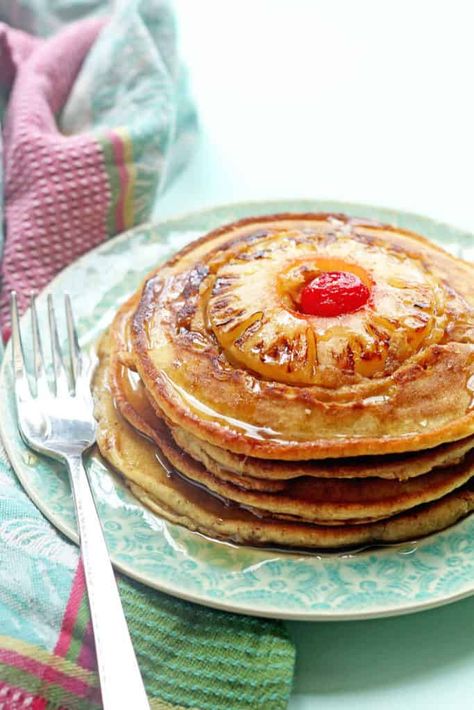 Pineapple Upside Down Pancake Recipe, Pineapple Upside Down Pancakes, Pineapple Pancakes, Grandbaby Cakes, Pineapple Recipes, Pineapple Upside, Pineapple Upside Down, What's For Breakfast, Breakfast Brunch Recipes