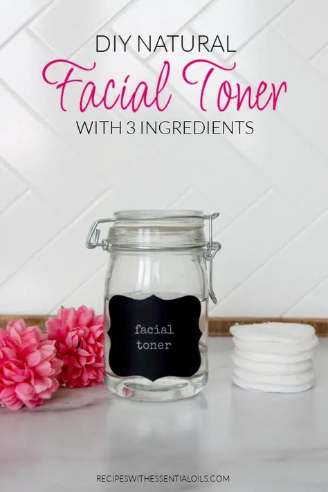 DIY Natural Facial Toner with 3 Ingredients Diy Facial Toner Anti Aging, Diy Toner Face, Natural Face Toner, Homemade Toner, Homemade Scrubs, Tea Tree Toner, Diy Toner, Young Living Lavender, Ayurvedic Skin Care