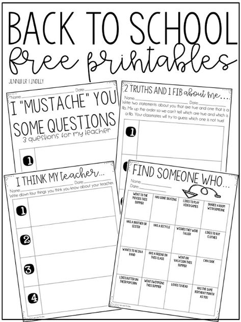 Back To School Printables, First Week Activities, Back To School Worksheets, Get To Know You Activities, First Day Activities, First Week Of School Ideas, First Week Of School, 5th Grade Classroom, First Day Of School Activities