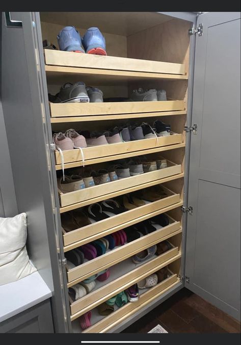 Garage Shoe, Shoe Cabinet, Home Is Where, Shoe Rack, Laundry Room, Garage, Closet, Home Decor, Shoe Cabinets