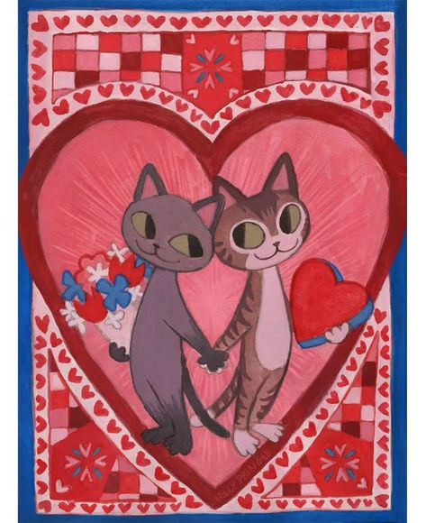 Little reminder this oldie but goodie makes a perfect Valentine's print ❤️💗💓💙❣️💖💘💞 If you order it now you can get it by Valentine's day! I have it hanging in my home year round and she still looks so cute 🥺 Available on my INPRNT in my bio! #illustration #valentines #catart #cats #gouache #artistsoninstagram Kelly Pringle, Cats Valentines Day, Bio Illustration, Valentines Day Illustration, Valentine's Day Illustration, Valentine Print, Cat Valentine, Cat Art, My Home