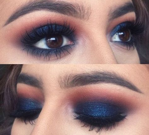 Eye Shadow Colors for Indian Skin blue Blue Eyeshadow Makeup, Wedding Makeup Blue, Maquillage Yeux Cut Crease, Make Up Designs, Blue Smokey Eye, Best Wedding Makeup, Kylie Jenner Makeup, Best Makeup Tips, Hooded Eye Makeup