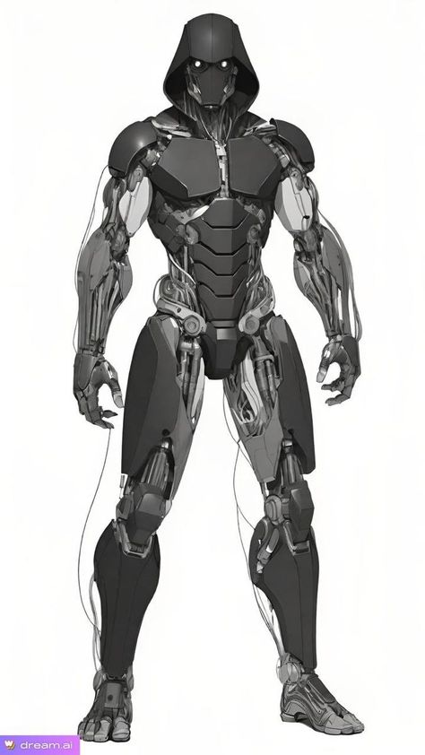 Cyborgs Concept Art, Cyberpunk Robot Art, Fantasy Robot Concept Art, Sci Fi Armor Concept, Android Concept Art, Tesla Robot, Tech Armor, Cyberpunk Armor, Arte Nerd